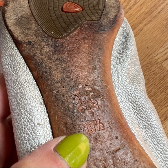 AGL Attilio Giusti Leombruni Monika Metallic Patent Leather Cap Toe Ballet Flat - Picture 8 of 9